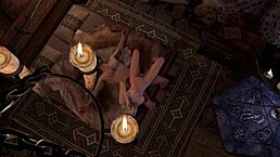 Slim blonde rides in Skyrim parody