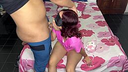 I can’t believe my padrastro tricked me with a blindfold and ice cream just to get his cock sucked!