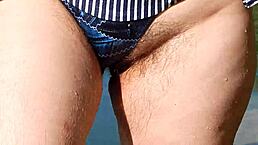 uh my hairy wife flashing outdoors, so wild