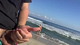 Two random girls watch me jerk off on the beach and join in.
