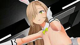 Ichinose Asuna dances in bunny outfit, huge boobs!