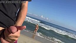 Two random girls watch me jerk off on the beach and join in.