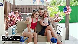 i watch gorgeous teen selena love take stepbrother's cum in mouth for 4th of july
