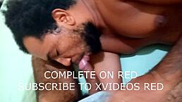 Amateur couple enjoys blowjob in underwear