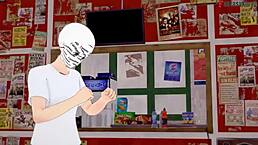 Eris delivers an intense blowjob at the gym in 3D fantasy.