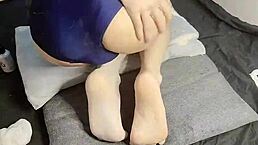 Slim gay teen shows off feet for fetish fun 😍