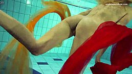 Nastya strips and shows her hot naked body in the pool! 😍