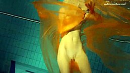 Nastya strips and shows her hot naked body in the pool! 😍