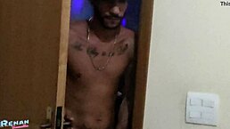 Party at friends' house ends with raw bareback gay action. Friends let loose in wild encounter.