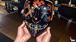 Nerdy girl possessed by demon dominates and fucks curvy bitches.