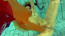 Nastya strips and shows her hot naked body in the pool! 😍