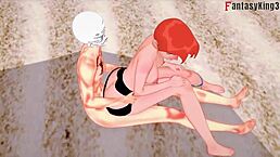 Gwen Tennyson Gets Intense Bikini Beach Sex in Hentai Style