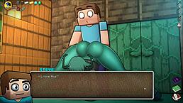 Hornycraft Parody: Warden Craves Steve’s Big Cock in Yoga Pants