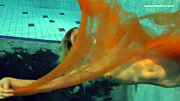 Nastya strips and shows her hot naked body in the pool! 😍