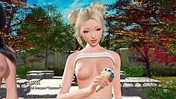 Complete Gameplay - Ripples Part 10 Outdoor Threesome Adventure