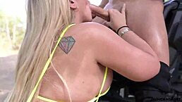 Massive ass blonde gets fucked hard in wild outdoor action 🔥