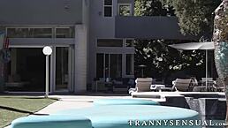 Shemale Natalie Mars seduces the pool guy with her charm. That big dick didn’t stand a chance.