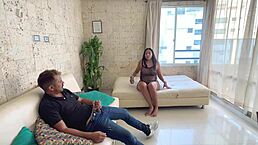 my boss caught me masturbating and fucked me hard in the living room - melani latina