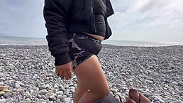 met the peruvian on the beach, she preferred it outside and took it all