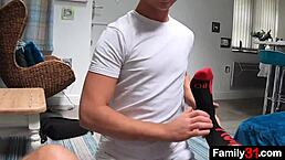 my stepson massages my feet and sensitive areas