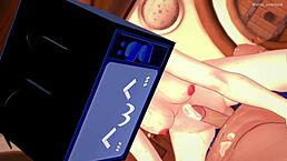 tries not to finish with tv woman but fails in uncensored hentai