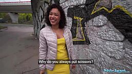 Public agent game leads to outdoor cowgirl riding and bent over fucking