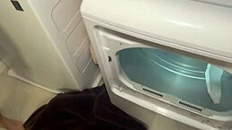 risky raw sex with stepsister in laundry room, oops pov