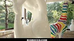 eden ivy and scarlett jones share vince karter's huge cock in wild threesome action. lingerie and cum swapping heat up the scene!