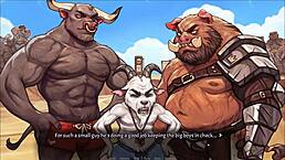 Pig Princess Threesome on Beach in Hentai Game