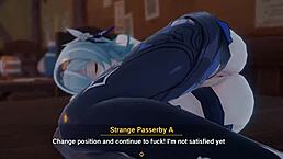 靠！Eula 原神3D动画被狂野猛干