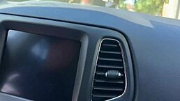 A stranger noticed me with big tits masturbating in the outdoor car and helped me cum publicly