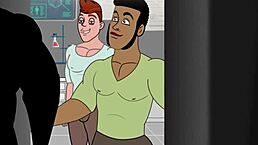 Cartoon story of a gay adventure unfolds with quirky charm.
