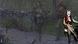 in steps of debauchery 46, she role plays wearing stockings in the brothel.