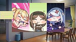 Yo, Summer Clover harem game ep 6 has big blonde stepsister riding hard!