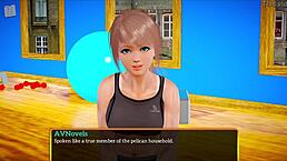 In this cartoon family, the brunette with big tits explores erotic adventures.