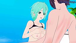 asuna yuuki n sinon shino asada gettin wild in sword art online hentai... soo hot