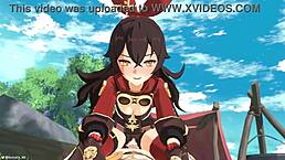 outride her hard in genshin impact amber x aether wild animation.