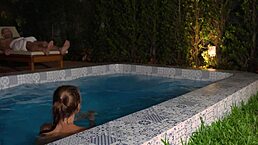 Sliding Huge Cock into Stranger's Tight Ass by Pool