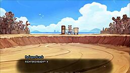 Pig Princess Threesome on Beach in Hentai Game