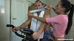 Eveline Dellai wanks bound man in intense femdom session