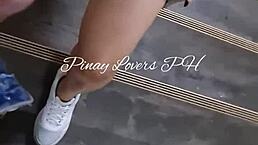 Petite teen fucks in mall exit