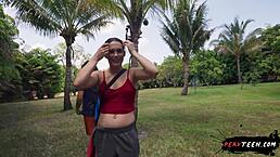 Damn, screwing in a public park with folks walking by is insane! 😜