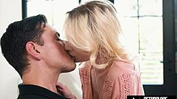 up close, naughty babe kenna james begs for rough doggystyle from ryan driller after throat fucking