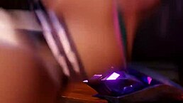 Kda kaisa teases two massive cocks in hentai mmf action