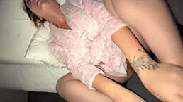 Couple's steamy late-night sex with moaning and bouncing boobs 😍