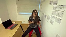 colombian med student tricks me into naked office fun! 😜