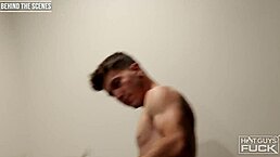 Hey, this all-American college jock tries tight latina pussy backstage for the gang, bent over in doggystyle