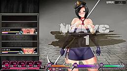 Karryn in prison for the 20th time in this hentai game