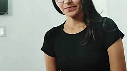 Hot Latina Schoolgirl Seduces Stepdad with Skirt and Bed Play