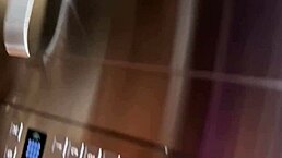 Petite Stranger's Juicy Blowjob in Elevator Leads to Cum on Ass